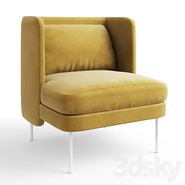 Bloke Velvet Lounge Chair 3DModel Bloke Velvet Lounge Chair 3DModel