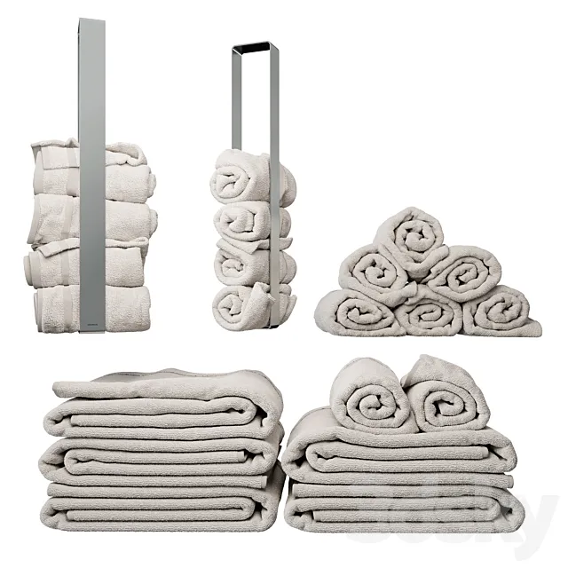 Blomus towel set with holder 3DModel