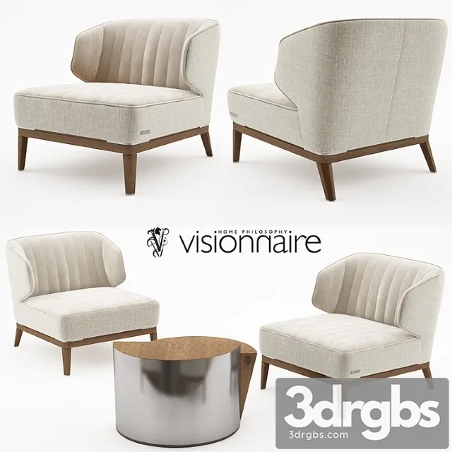 Blondie armchair with cyborg large table – visionnaire home philosophy 3D Model Download Blondie armchair with cyborg large table – visionnaire home philosophy 3D Model Download