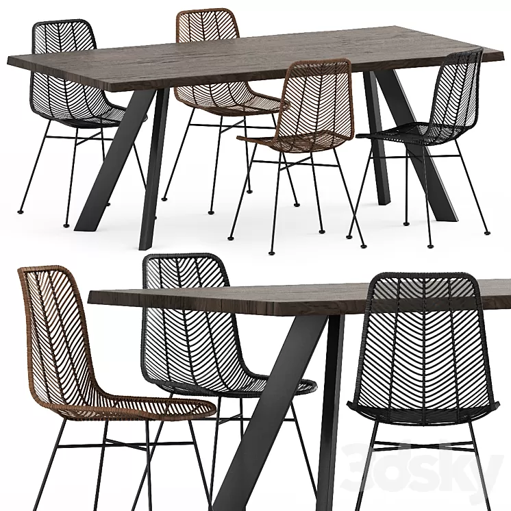 BLOOMINGVILLE LENA RAW DINING TABLE 3D Model BLOOMINGVILLE LENA RAW DINING TABLE 3D Model