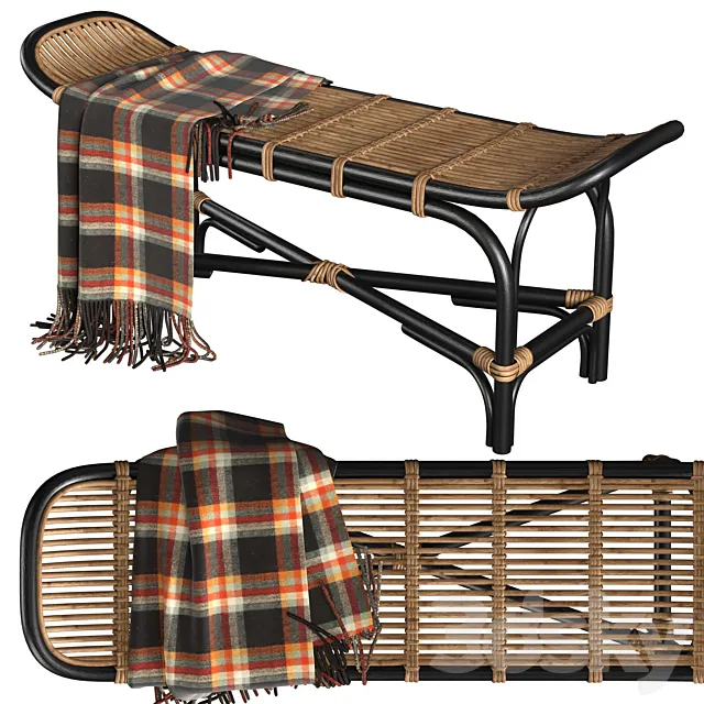 Bloomingville loue sofa rattan 3DModel