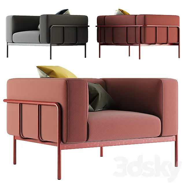 Blu Dot _ Cache Outdoor Lounge Chair 3D Model