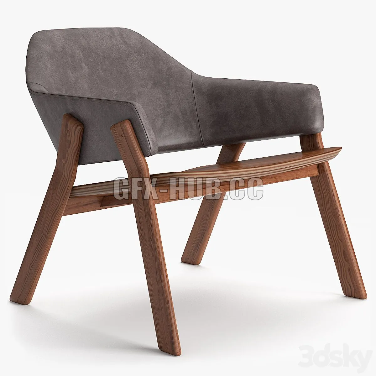 Blu Dot Clutch Leather Lounge Chair 3D Model Blu Dot Clutch Leather Lounge Chair 3D Model