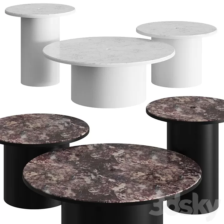 Blu Dot Plateau Coffee & Side Tables 3D Model Blu Dot Plateau Coffee & Side Tables 3D Model