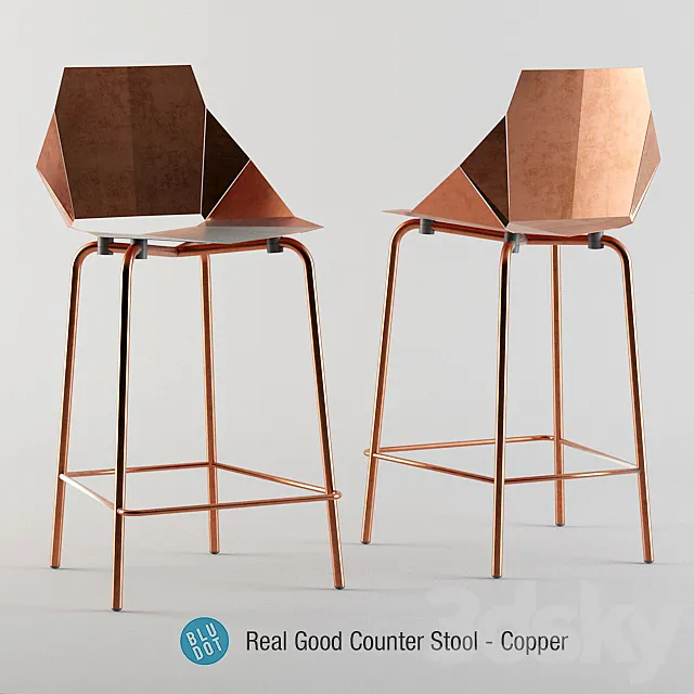 Blu Dot Real Good Copper Stool 3D Model