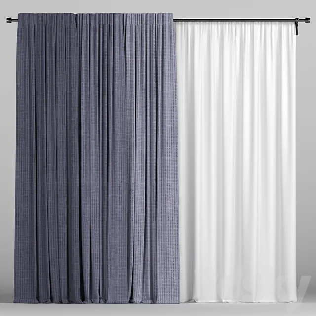 Blue curtains. 3D Model Blue curtains. 3D Model
