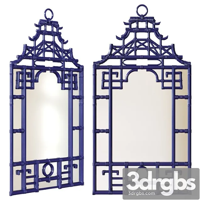 Blue pagoda wall mirror 3D Model Download Blue pagoda wall mirror 3D Model Download
