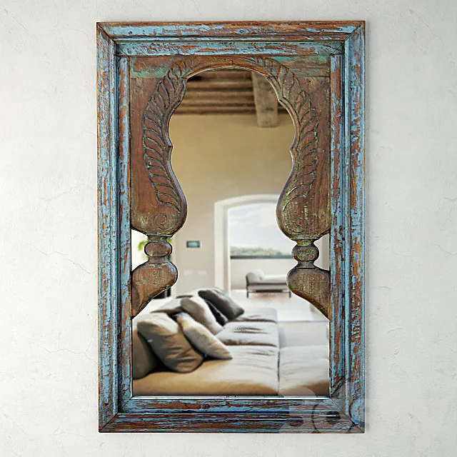 Blue Peacock Mirror 3D Model