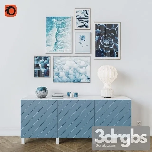Blue Sideboard 3D Model Download Blue Sideboard 3D Model Download