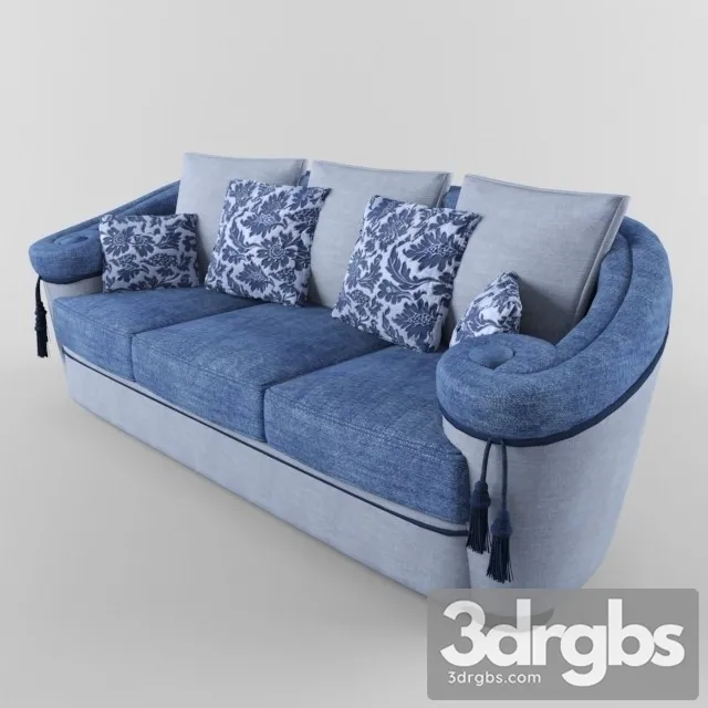 Blue Sofa With Tassels 3D Model Download Blue Sofa With Tassels 3D Model Download
