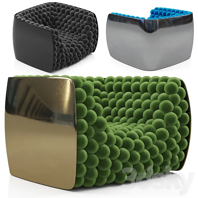 Blueberry Armchair by Carlo Colombo 3D Model