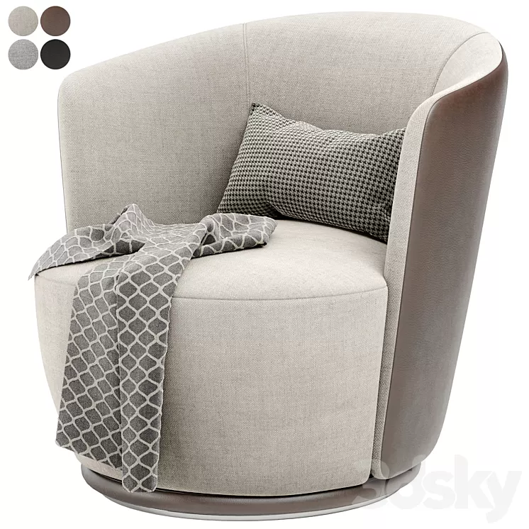 BLUES armchair by Turri design 3D Model BLUES armchair by Turri design 3D Model