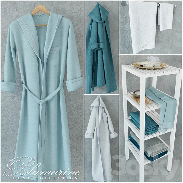 Blumarine Home collection of towels and bathrobes 3D Model Blumarine Home collection of towels and bathrobes 3D Model