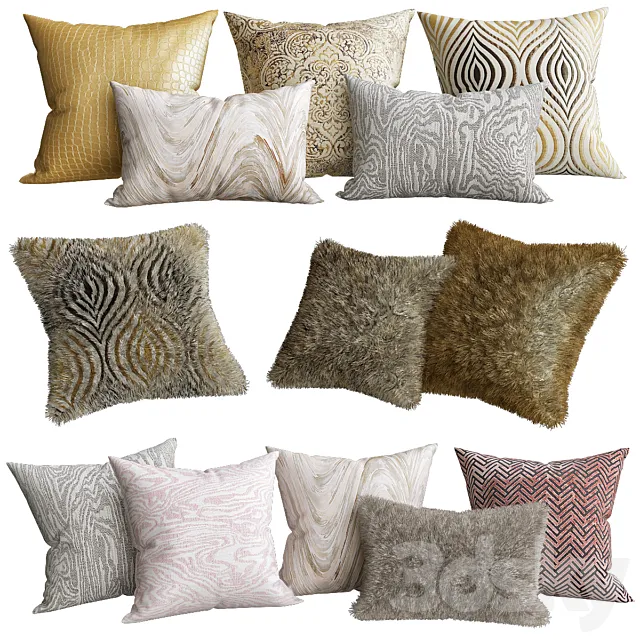 Blush Decorative Pillow Collection 3D Model Blush Decorative Pillow Collection 3D Model