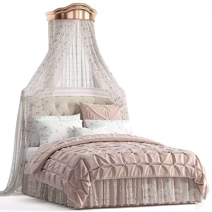 Blythe Upholstered Without Footboard Bed 3D Model