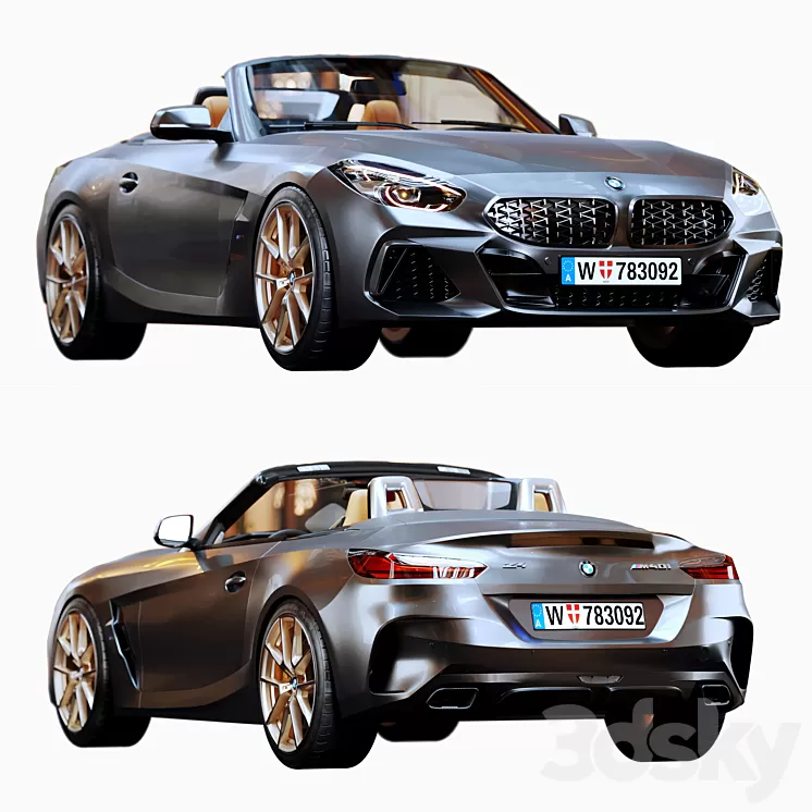 BMW Z4 M40I Roadster HQ Interior 3D Model Free Download