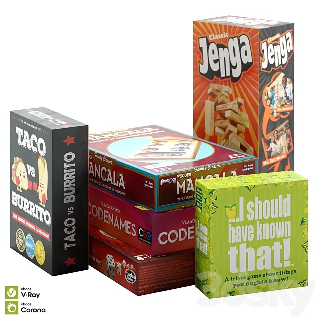 Board games set 3 3D Model Board games set 3 3D Model