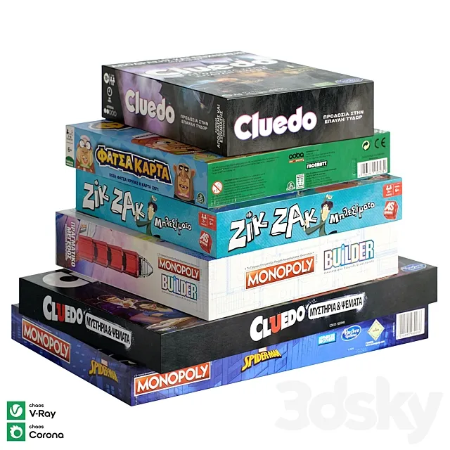 Board games set 8 3D Model Board games set 8 3D Model