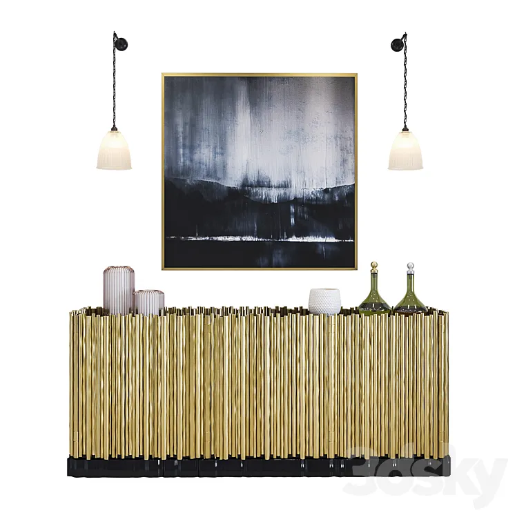 Boca Do Lobo – Symphony Sideboard with decoration 3D Model Free Download