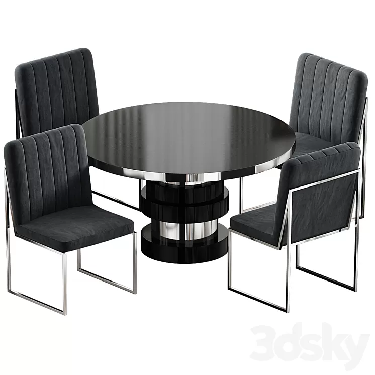 Boca Round Dining Table 3D Model