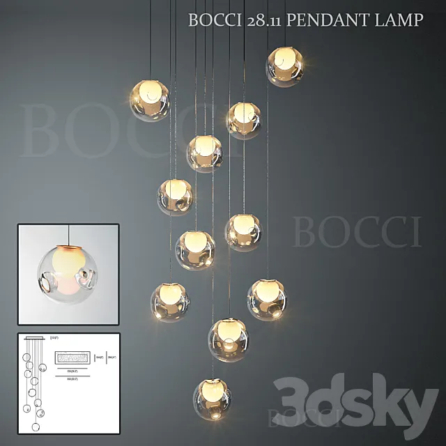 BOCCI 28.11 PENDANT LAMP. RECTANGLE 3DModel BOCCI 28.11 PENDANT LAMP. RECTANGLE 3DModel