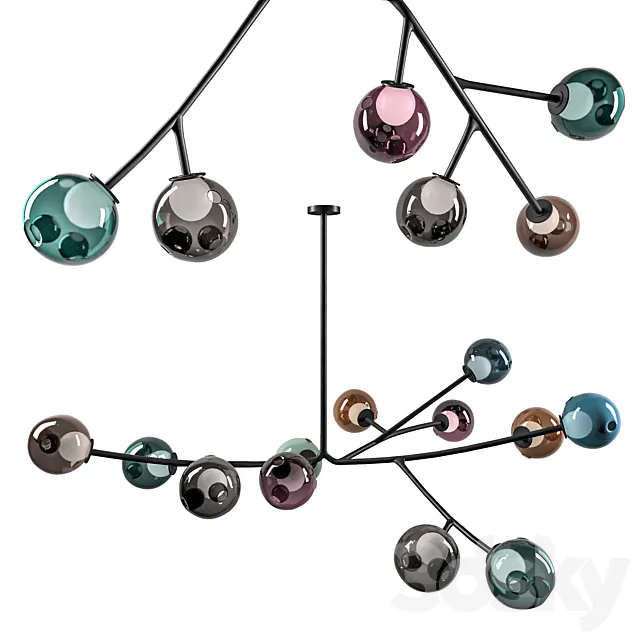BOCCI 28 Armature Chandelier 13 pieces 3D Model BOCCI 28 Armature Chandelier 13 pieces 3D Model