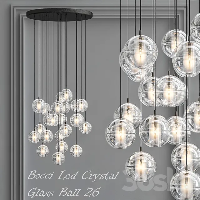 Bocci Led Crystal Glass Ball 26 designed by Omer Arbel in 2005 3DModel