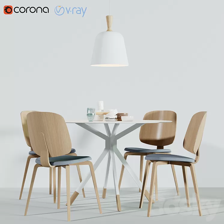 BoConcept Aarhus Chair & Billund Table 3D Model