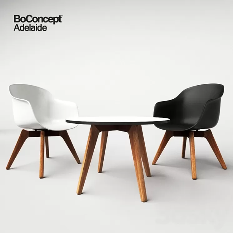 BoConcept Adelaide chair and table 3D Model BoConcept Adelaide chair and table 3D Model