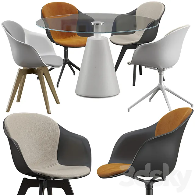 Boconcept-Adelaide chair – Madrid table set 3D Model