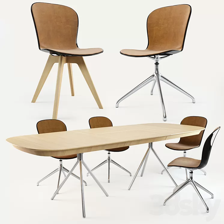 BoConcept Adelaide Chair & Ottawa Table 3D Model BoConcept Adelaide Chair & Ottawa Table 3D Model