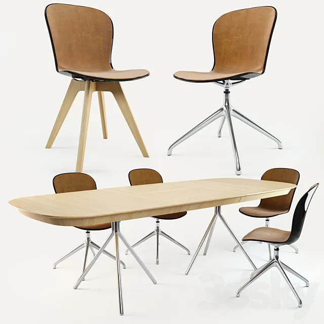 BoConcept Adelaide Chair & Ottawa Table 3DModel BoConcept Adelaide Chair & Ottawa Table 3DModel