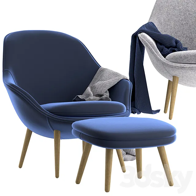 Boconcept-Adelaide living chair + Adelaide footstool 3D Model