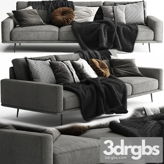 Boconcept carlton sofa 3 seats – scandinavian set 2 3D Model Download Boconcept carlton sofa 3 seats – scandinavian set 2 3D Model Download