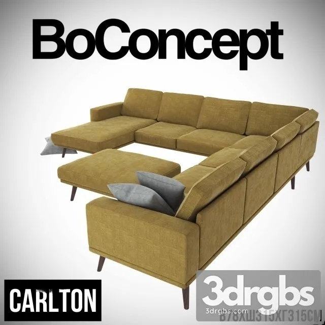 Boconcept Carlton Yellow Sofa 3D Model Download Boconcept Carlton Yellow Sofa 3D Model Download