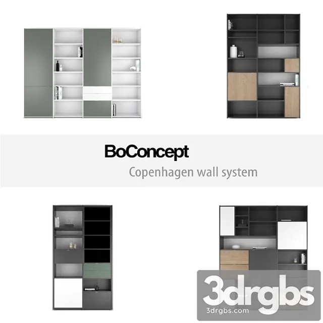 Boconcept Copenhagen Wall System Set 2 3D Model Download
