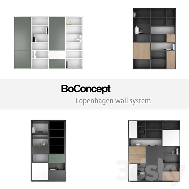 BoConcept Copenhagen wall system | set 2 3D Model BoConcept Copenhagen wall system | set 2 3D Model