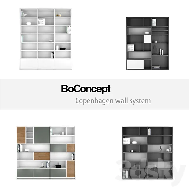 BoConcept Copenhagen wall system | set 3 3D Model BoConcept Copenhagen wall system | set 3 3D Model