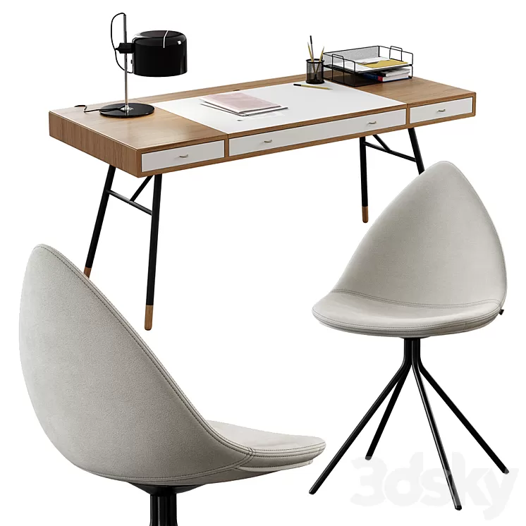 BoConcept / Cupertino Table + Ottawa Chair 3D Model BoConcept / Cupertino Table + Ottawa Chair 3D Model