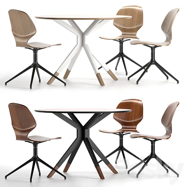 Boconcept – Florence Chair + Billund Table 3D Model