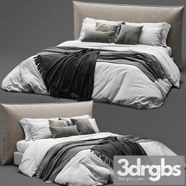 Boconcept gent bed – scandinavian set 2 3D Model Download