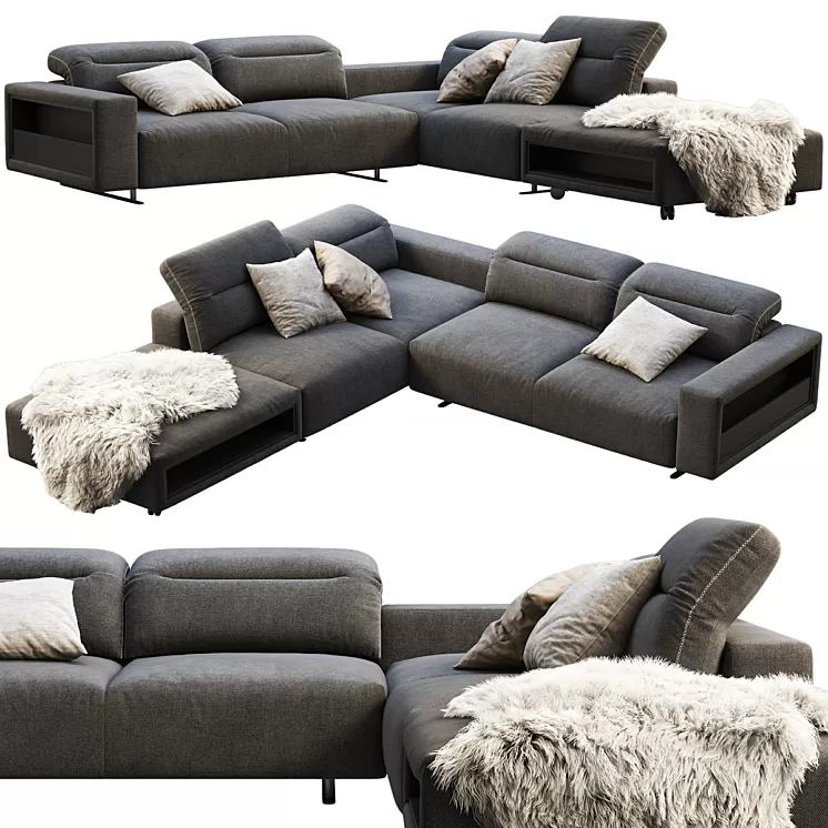 BoConcept Hampton corner sofa with storage 3D Model BoConcept Hampton corner sofa with storage 3D Model