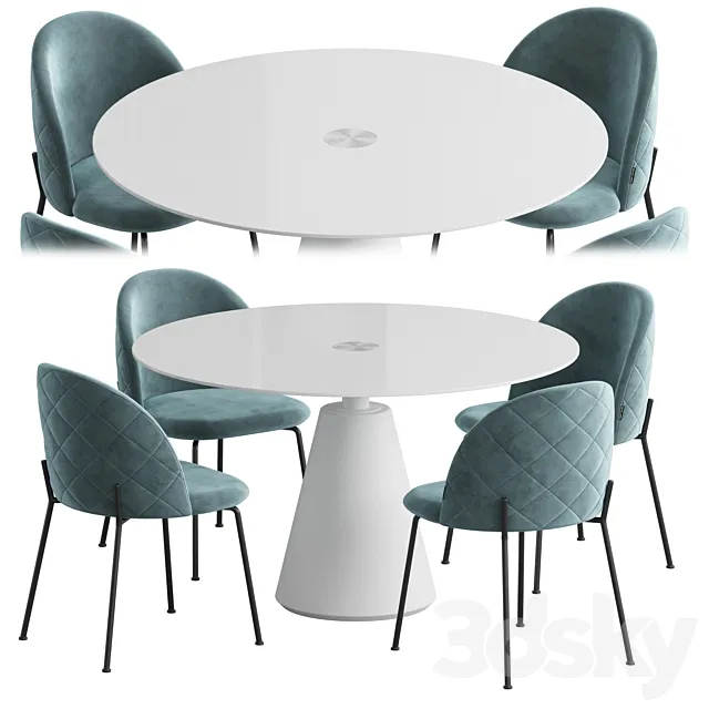Boconcept Madrid table Dijon chair 3D Model