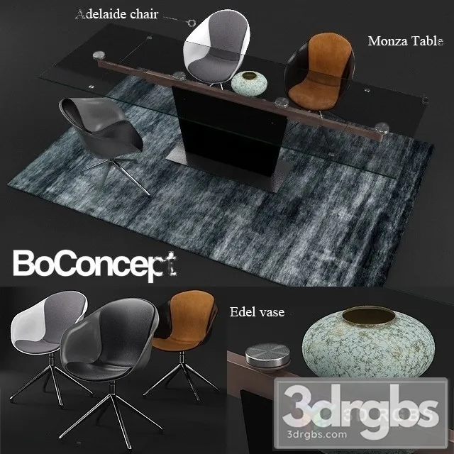 Boconcept Monza Table and Adelaide Chair 3D Model Download Boconcept Monza Table and Adelaide Chair 3D Model Download