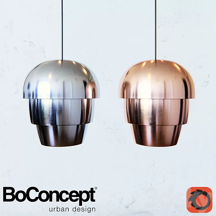 BoConcept Pine Cone Pendant Copper 未使用 BoConcept Pine Cone 3D Model - 3DSKY Decor Helper