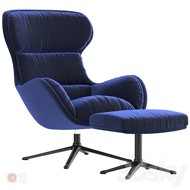 Boconcept – Reno chair + Reno footstool 3DModel