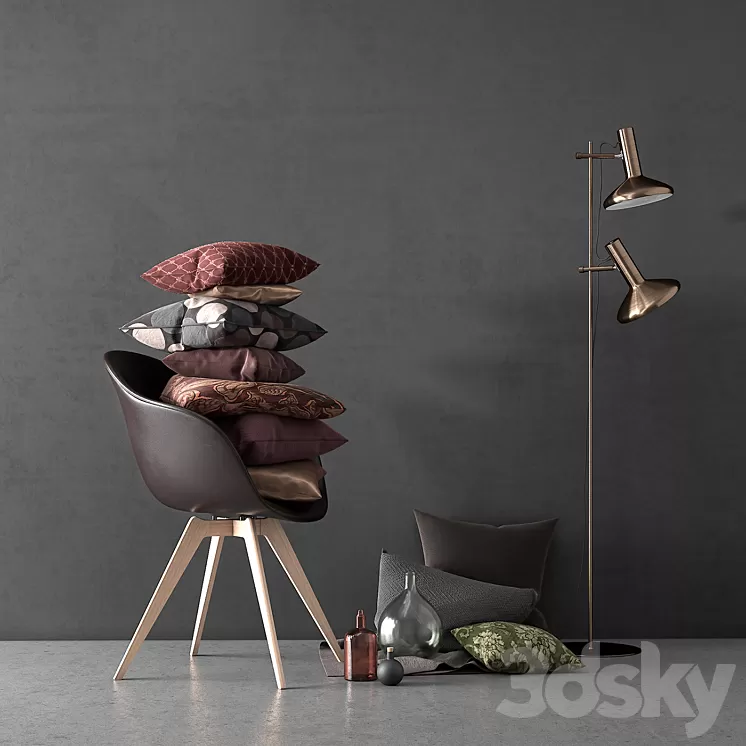 BoConcept Set: Adelaide Chair & Duo Stehlampe 3D Model
