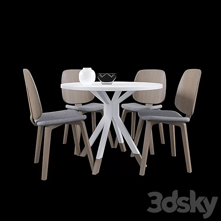 Boconcept table and chair 3D Model