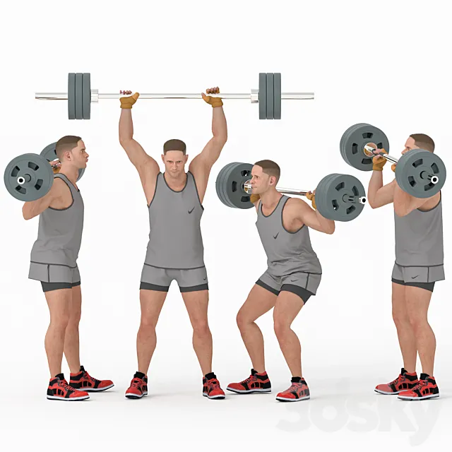 Bodybuilder Man 04 Poses 3D Model