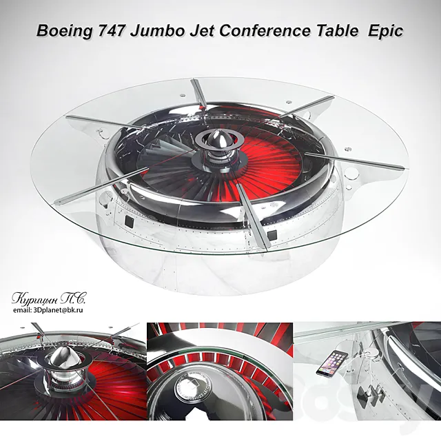 Boeing 747 Jumbo Jet Conference Table Epic 3DModel